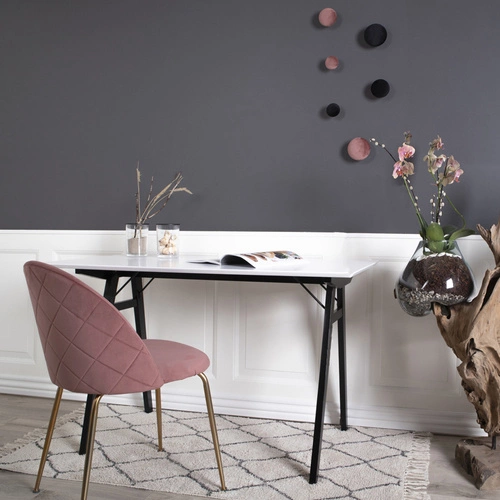 Jídelní židle Geneve čalouněná sametem růžová zlaté nohy moderní glamour