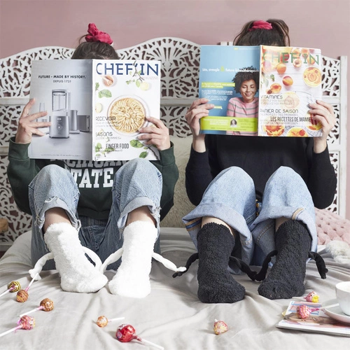 Ponožky s magnetickými tlapkami bílé