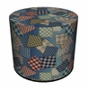 Okrúhlý taburet Pachwork Intesi moderní čalouněný barevný do obýváku nebo ložnice 40 cm