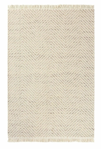 Vlněný koberec Twill béžový 140x200 ručně tkaný moderní do obýváku CARPETS & MORE