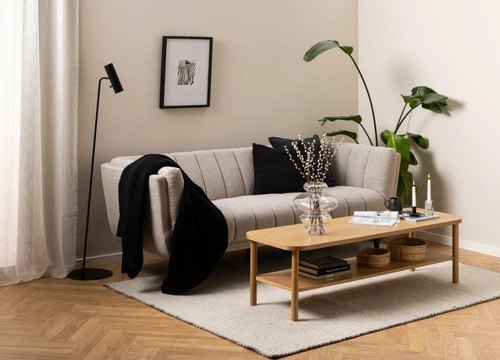 Sedačka Tampa 3místná béžová bouclé moderní do obýváku na vysokých nohách Actona