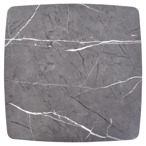 Konferenční stolek Farra čtvercový šedý mramor moderní do obýváku na černé konstrukci