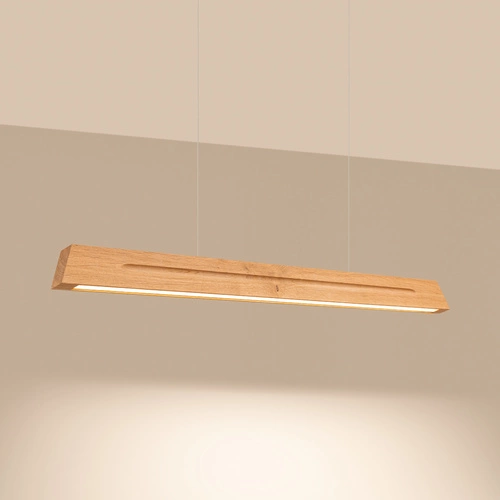 Závěsné LED svítidlo SKOG 120 z dubového dřeva do jídelny a obývacího pokoje s funkcí stmívání
