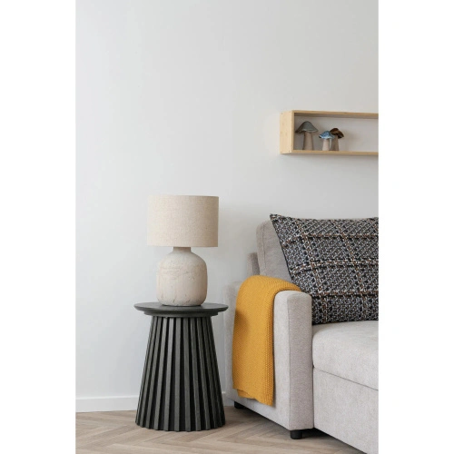 Osaka odkládací kulatý stolek 40 cm černý moderní do obýváku