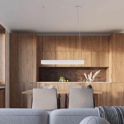 Moderní závěsné svítidlo SPARK bílá, výškově nastavitelné, do obýváku, kuchyně nebo nad ostrůvek 100 cm