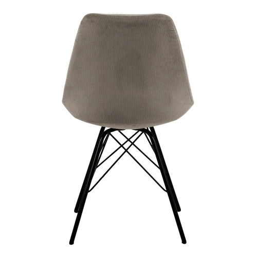 Čalouněná židle Eris šedý manšestr skandinávský styl do jídelny a obývacího pokoje na černých nohách