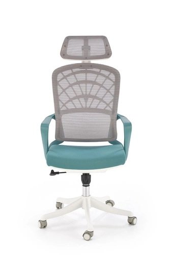 Ergonomická kancelářská židle Belm tyrkysová s podhlavníkem a područkami k psacímu stolu Intesi