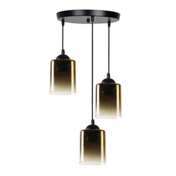 Stropní svítidlo Serena plate black 3x40 E27 gold shade