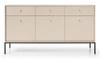 Moderní béžová komoda Evora se zásuvkami na vysokých nohách 154 cm do obýváku Intesi
