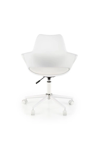 Dětská kancelářská židle Lygas bílá ergonomická otočná kožená s nastavením Intesi