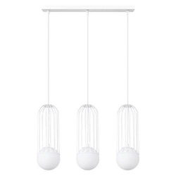 BRINA 3L moderní bílý závěsný lustr do obýváku a jídelny trojitý SOLLUX