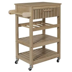 Intesi Klaus dřevěný kuchyňský vozík na kolečkách prostorný skandinávský do kuchyně a jídelny