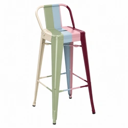 Barová židle Paris Back Short 75 cm kovová s opěrkou moderní do kuchyně na míru D2.DESIGN