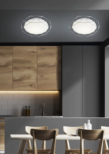 LED stropní svítidlo Sven 43 cm chrom moderní do obýváku a kuchyně hvězdné nebe