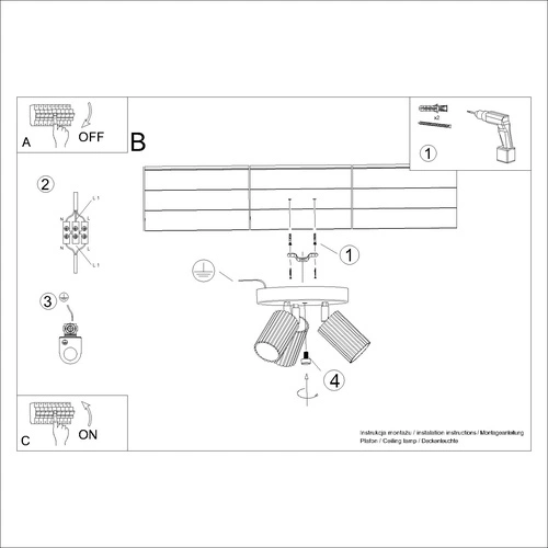 Stropní svítidlo KARBON 3P moderní béžové hliníkové nastavitelné do obývacího pokoje a kuchyně