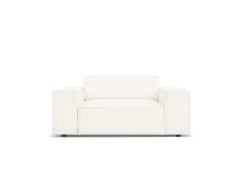 Relaxační křeslo Jodie Beige Boucle do obýváku moderní béžové boucle s opěrkami