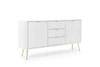 Komoda Seda bílá se zásuvkami na zlatých nohách 168 cm moderní glamour do obýváku Intesi