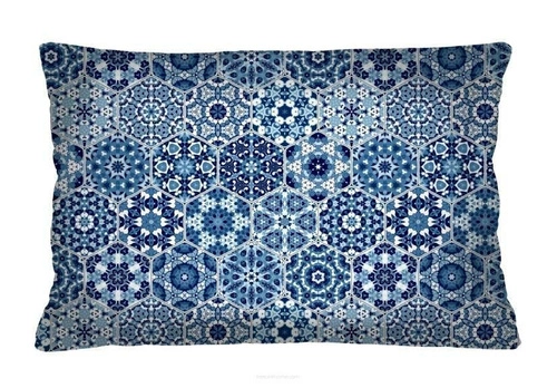 Dekorační sametový polštář Blue Intesi antialergenní do obýváku 40x60 cm