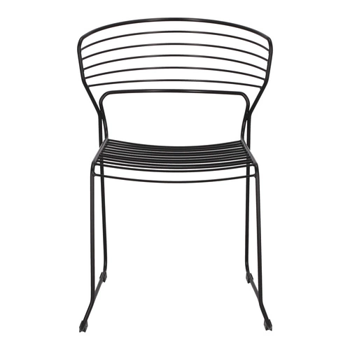 Černá kovová jídelní židle na lyžinách Hilly moderní do kuchyně