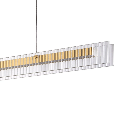Moderní závěsné svítidlo LONGIN-120 LED zlaté 120 cm nad jídelní stůl Step into Design