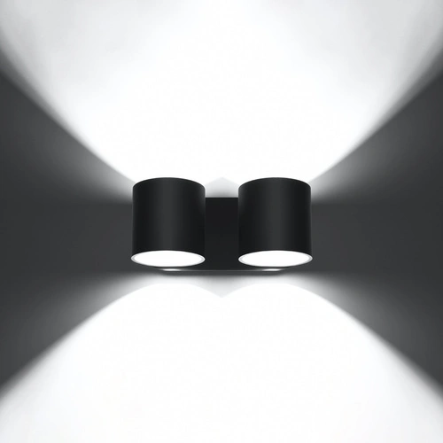 Nástěnné svítidlo Orbis 2 černé moderní dvojité kovové do obýváku ložnice chodby