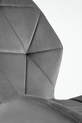 Jídelní židle Eve čalouněná šedý samet moderní s opěradlem na černých nohách Intesi