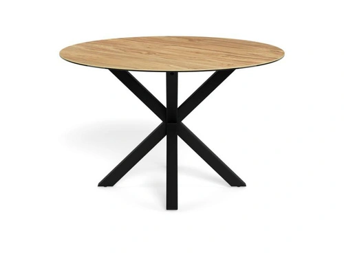 Jídelní kulatý stůl Heaven 119 cm moderní divoký dub/černá