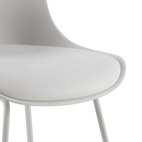 Barová židle s opěrkou Actona Tina bílá moderní do kuchyně a k baru, ekokůže, kov 76 cm