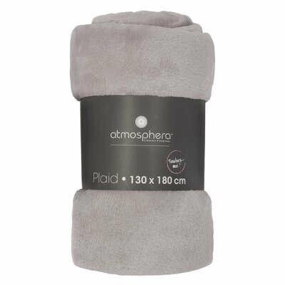 Teplá flísová deka Atmosphera šedá 130x180 cm na pohovku do obýváku
