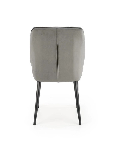 Čalouněná jídelní židle z šedého sametu Alice Intesi moderní s černými nohami