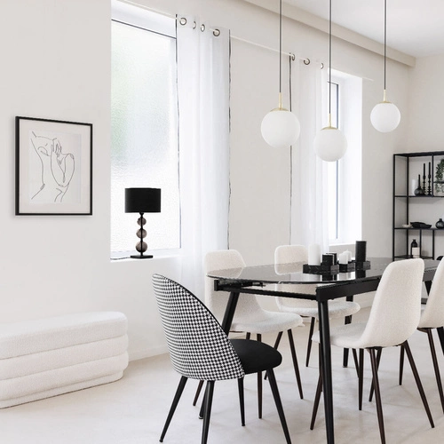 Moderní noční lampička Alma černá s bavlněným stínidlem do ložnice Atmosphera 52 cm