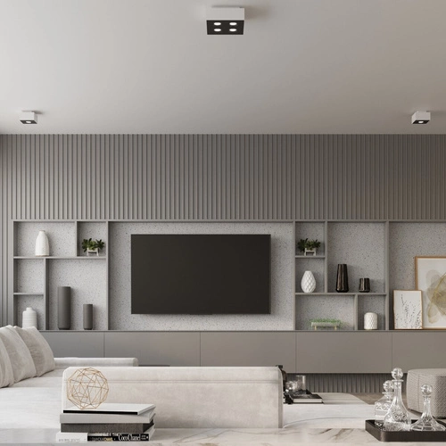 Stropní čtvercové svítidlo MONO 4 bílé moderní do obýváku kuchyně ložnice 24 cm