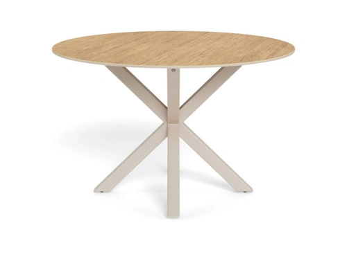 Stůl kulatý Heaven 119 cm do jídelny keramika dub kašmír moderní