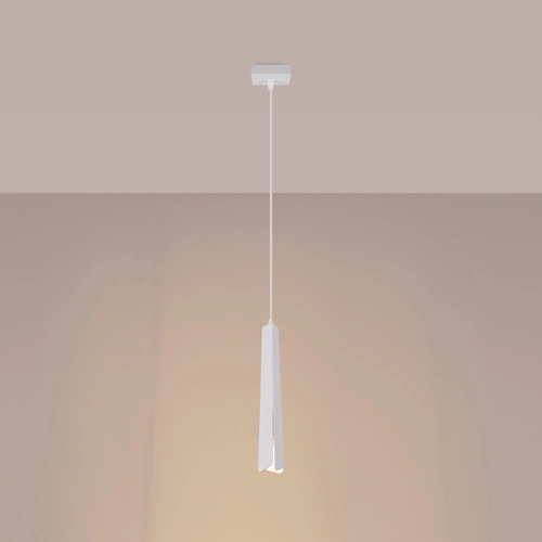 Závěsné svítidlo PRYSM 1 bílé moderní do obýváku a kuchyně ocelové jednoduché 120 cm