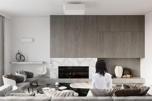 Moderní bílý čtvercový stropní svítidlo Lokko 45 cm do obýváku, kuchyně nebo ložnice