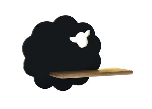 Dětské nástěnné LED svítidlo Sheep černé dřevěné klasické 5W 4000K