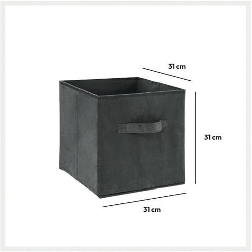 Skládací látková úložná krabice 31x31 sametová šedá s úchytkou 5five simply smart