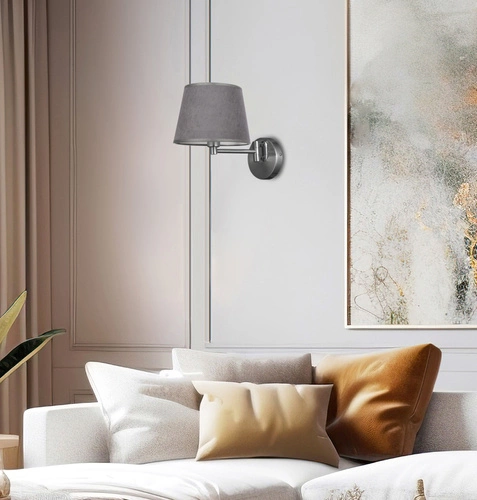 Nástěnné svítidlo Ibis klasické grafitové s látkovým stínidlem do ložnice a obýváku Candellux Lighting
