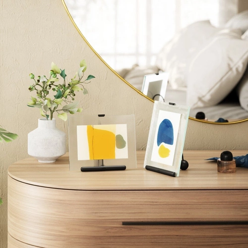 Fotorámeček 10x15 Umbra Flute zlatý moderní stojací sklo glamour na stůl