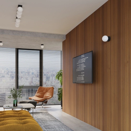 Moderní nástěnné svítidlo YOLI 1 černé SOLLUX LIGHTING koule do ložnice a obýváku 14 cm