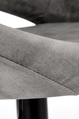 Barová židle Rouse šedá sametová otočná s opěrkou výškově nastavitelná moderní do kuchyně Intesi