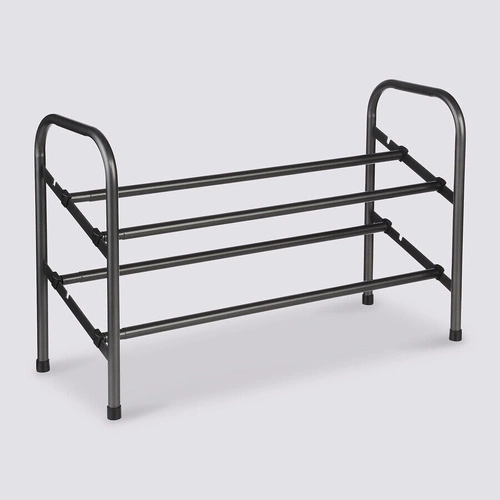 Kovový botník 5five simply smart černý loftový s nastavitelnou šířkou na 10 párů