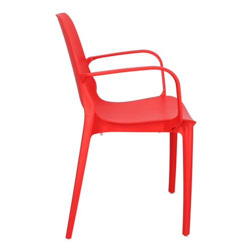 Zahradní židle s područkami Ginevra SCAB Design červená, stohovatelná moderní z plastu