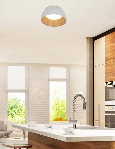 Stropní svítidlo Ligurie bílé dřevo 18W LED 35 cm