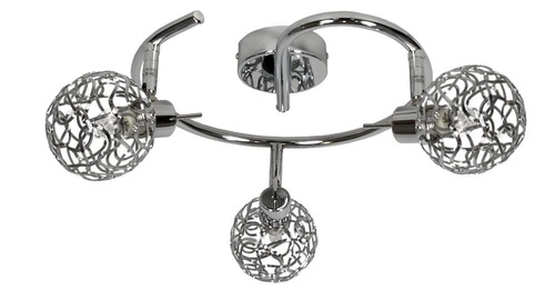 Moderní stropní svítidlo Puzzle spirála chrom 3 světla do obýváku nebo jídelny