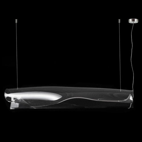 Závěsné LED svítidlo Cortina no. 3 moderní, výškově nastavitelné do obýváku a jídelny, chromované