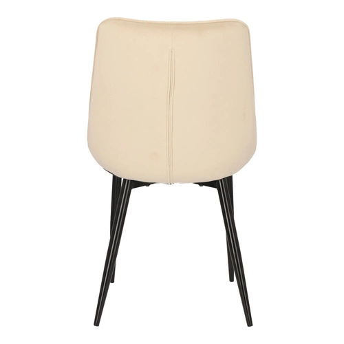 Jídelní židle Poly Intesi čalouněná sametem béžová s černými nohami moderní