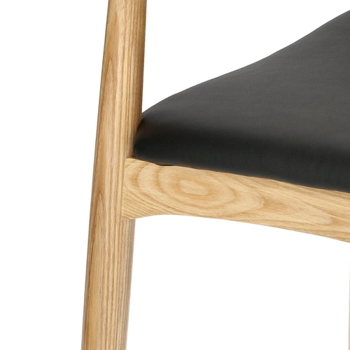 Jídelní dřevěná židle Codo inspirovaná Elbow Chair přírodní ekokůže D2.DESIGN