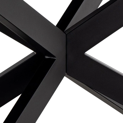 Rozkládací jídelní stůl Irwine Akranes bílá keramická deska černé nohy moderní 168–210x90 cm