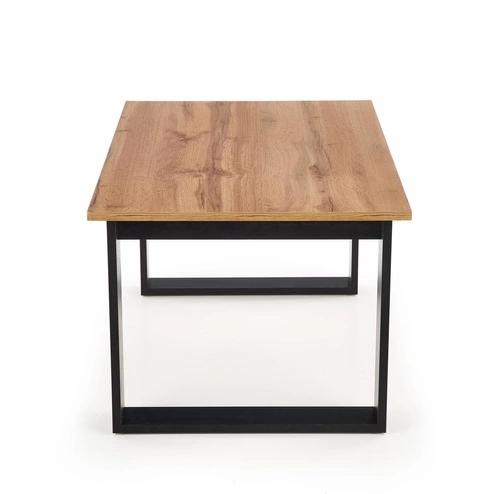 Konferenční stolek Fadan obdélníkový do obýváku moderní loft dub wotan černý 100x64 cm